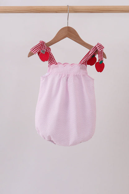 Pink Apple Gingham Bubble | Boutique Children's Clothing