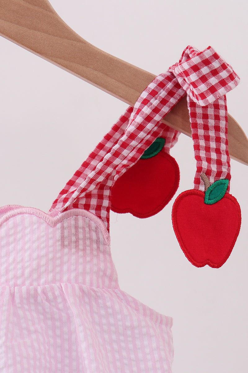 Pink Apple Gingham Bubble | Boutique Children's Clothing