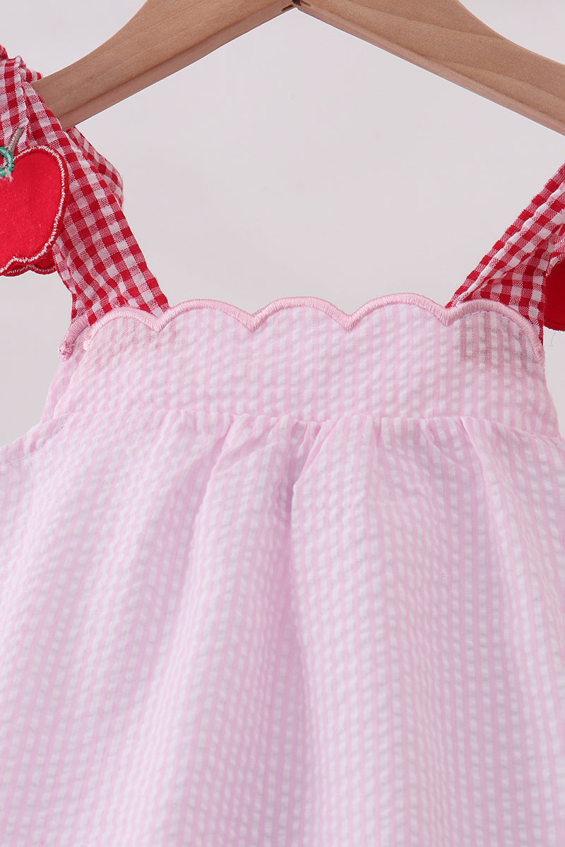 Pink Apple Gingham Bubble | Boutique Children's Clothing