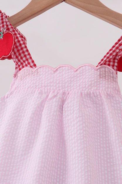 Pink Apple Gingham Bubble | Boutique Children's Clothing