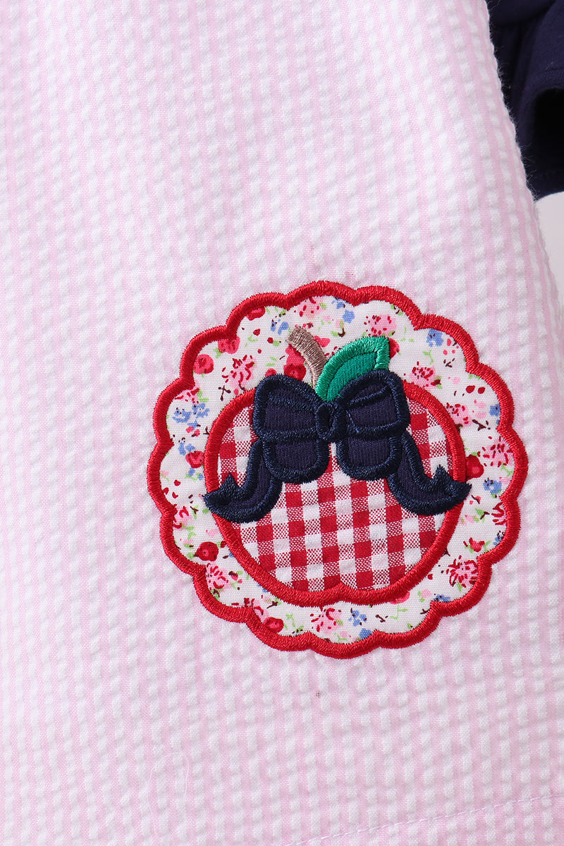 Pink Apple Gingham Set | Boutique Children's Clothing