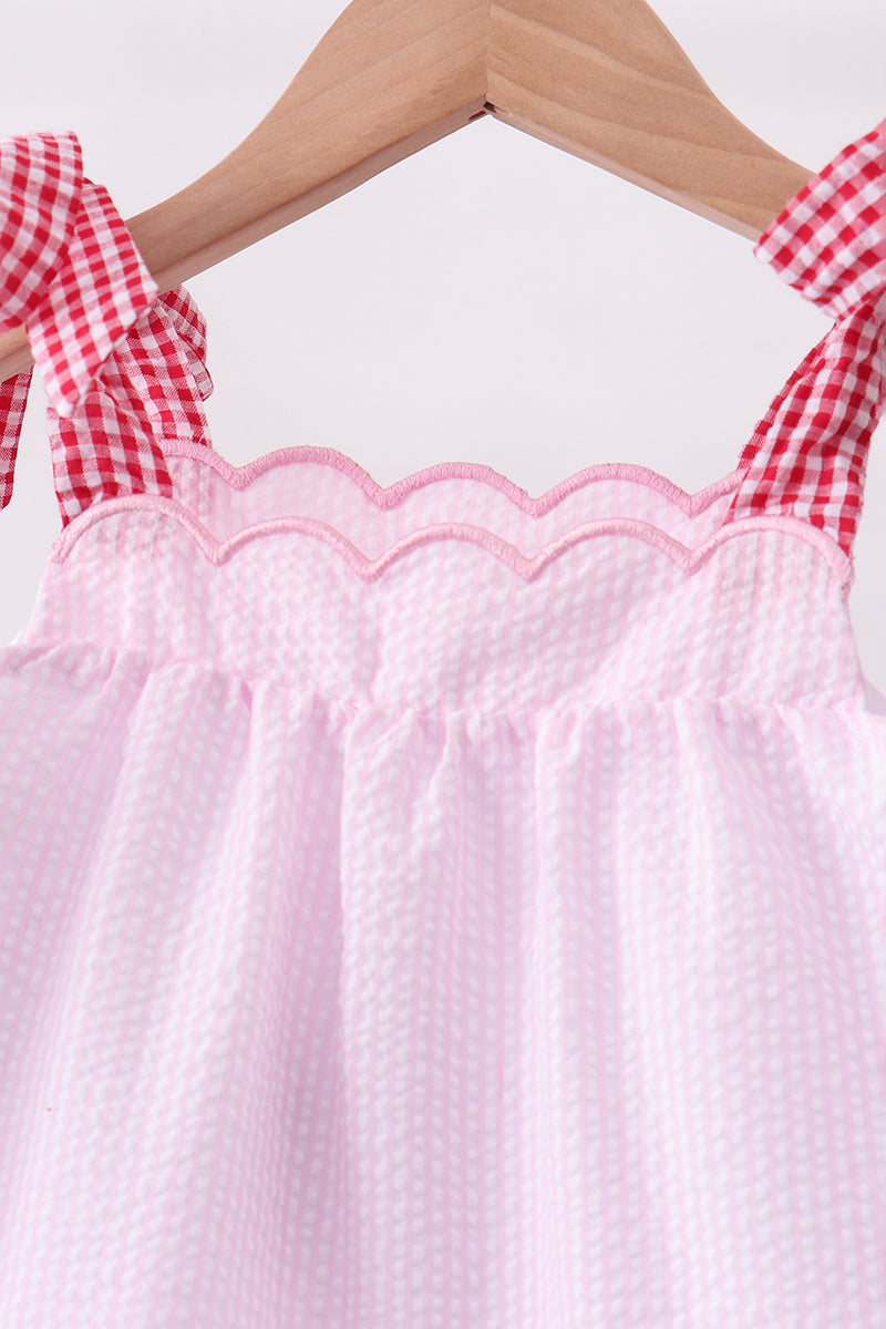 Pink Apple Gingham Set | Boutique Children's Clothing