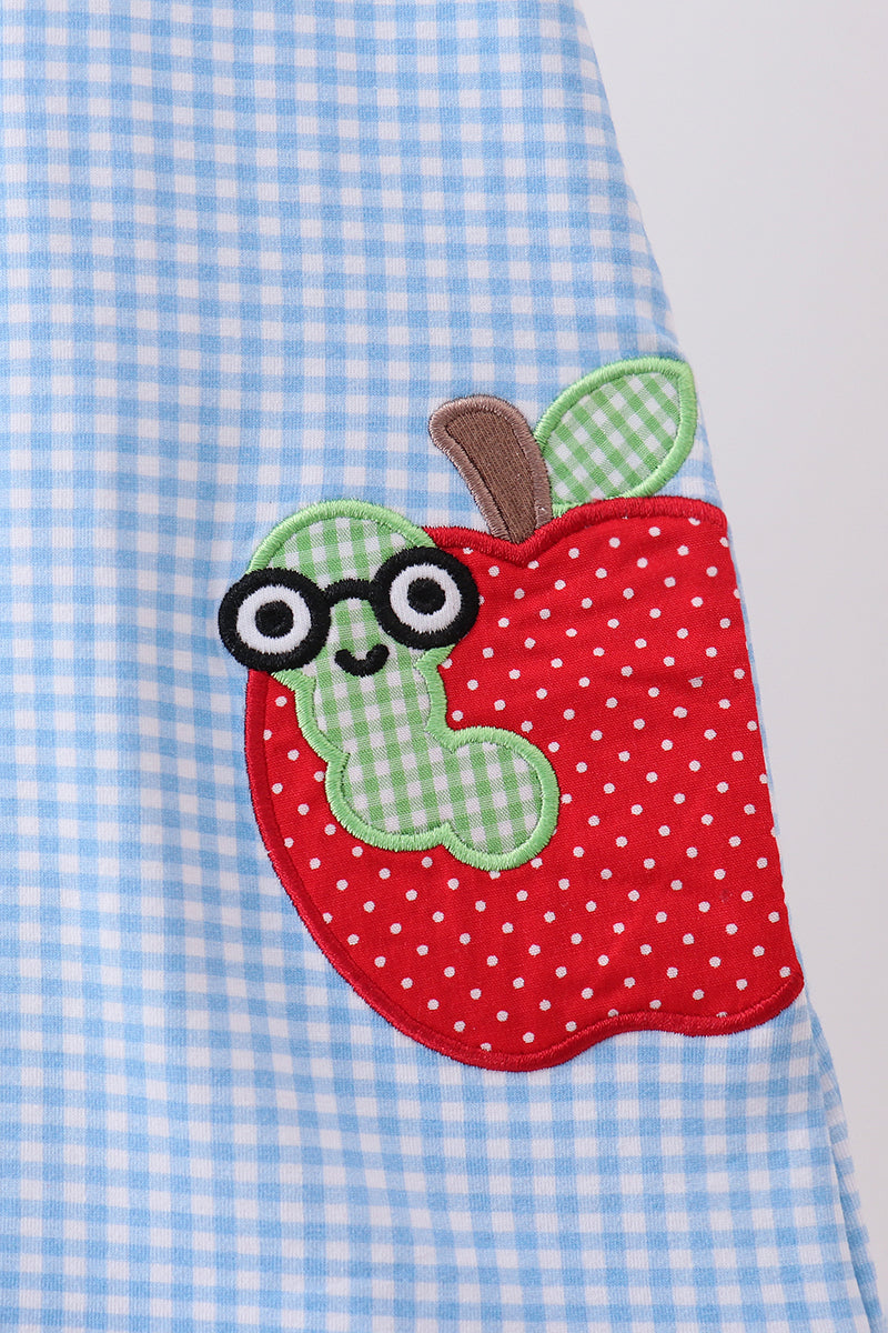 Blue Apple Scalloped Dress | Boutique Children's Clothing