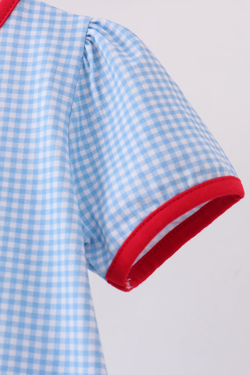 Blue Apple Scalloped Dress | Boutique Children's Clothing
