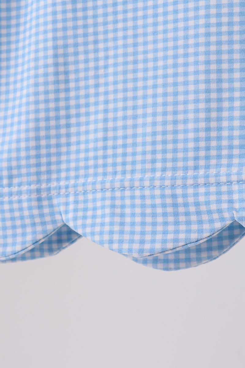 Blue Apple Scalloped Dress | Boutique Children's Clothing