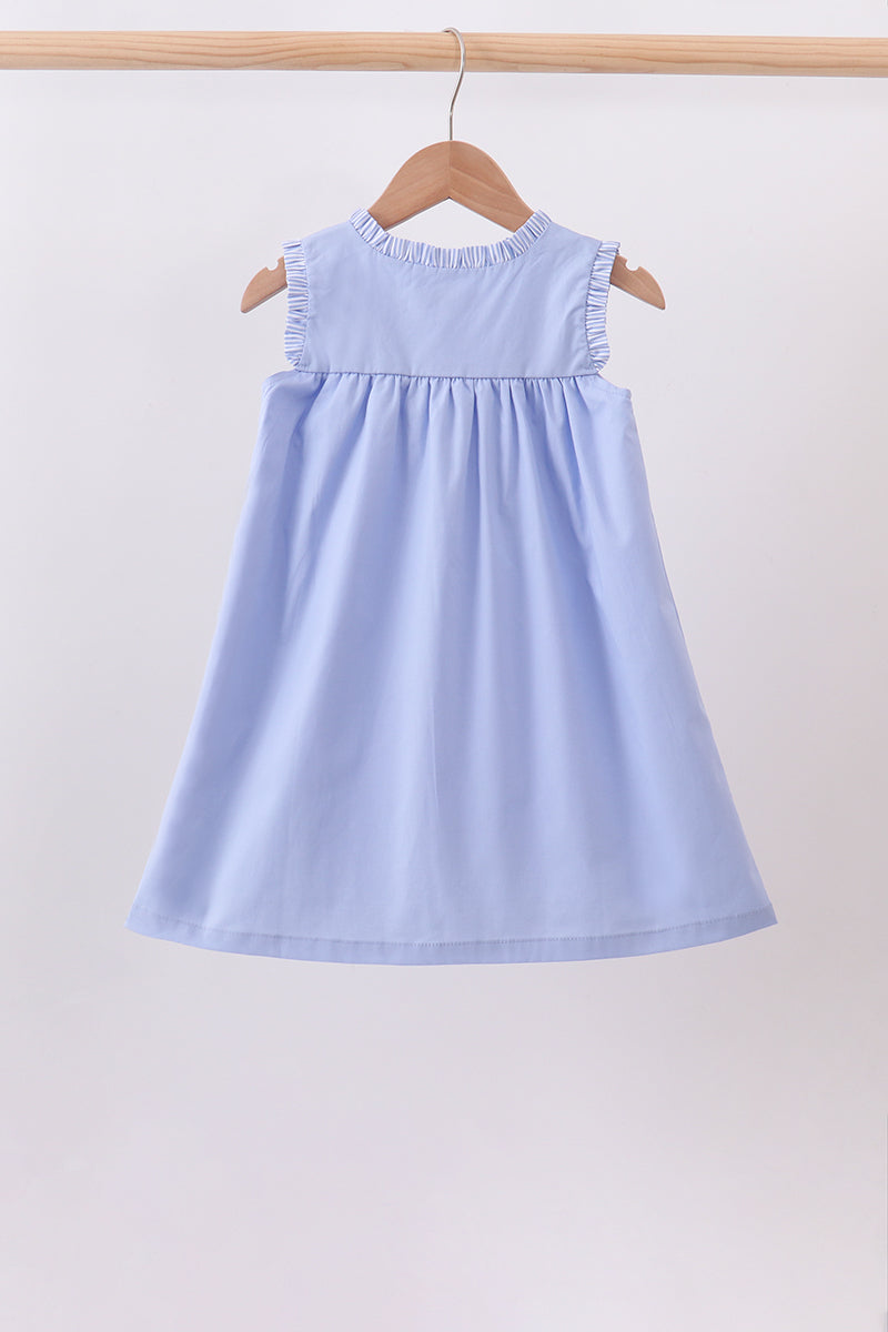 Blue Sailboat Embroidered Dress | Boutique Children's Clothing