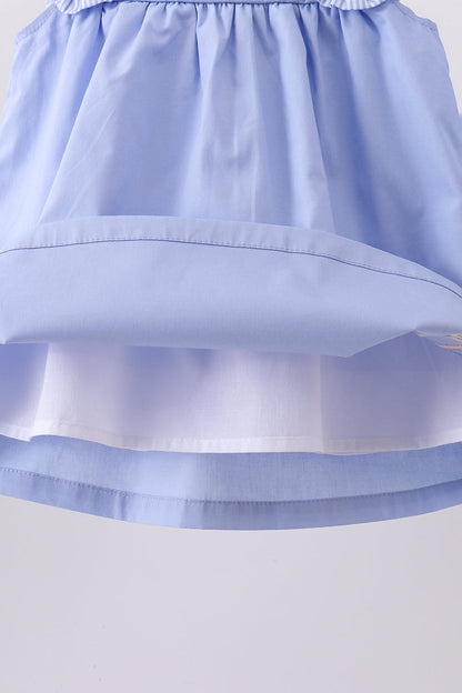 Blue Sailboat Embroidered Bloomer Set | Boutique Children's Clothing