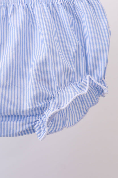 Blue Sailboat Embroidered Bloomer Set | Boutique Children's Clothing