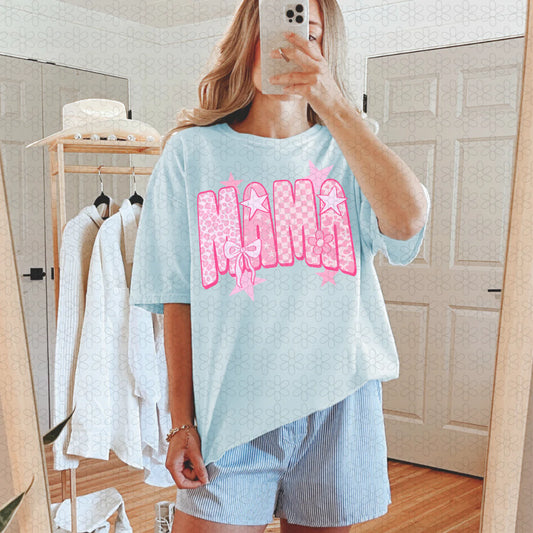 Mama Leopard Checker Completed Tee