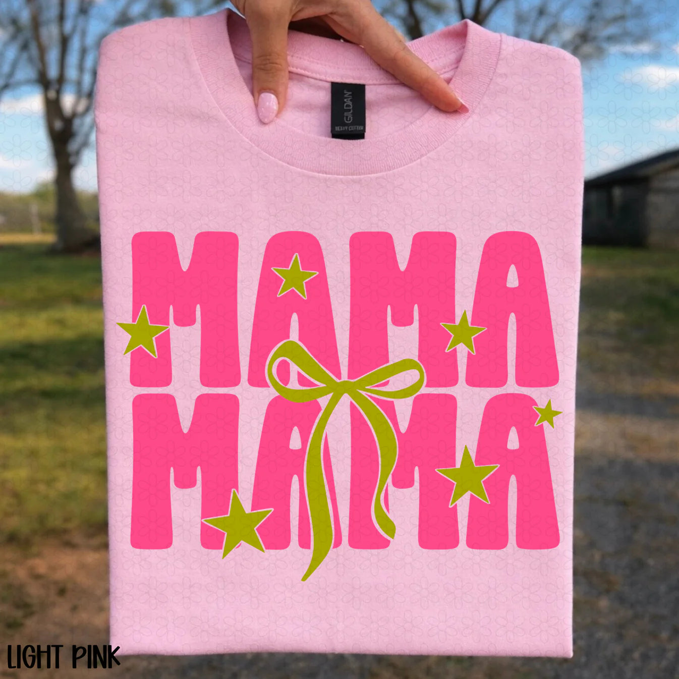Mama Mama Pink Stars Completed Tee