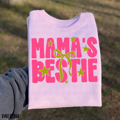 Mama's Bestie Pink Stars Completed Tee