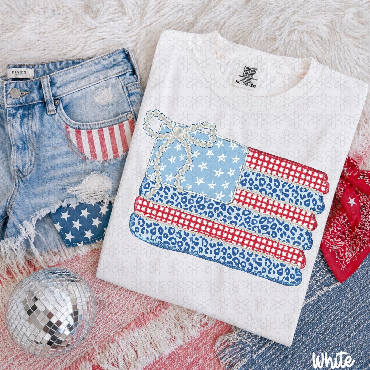 Pearl American Flag Completed Tee