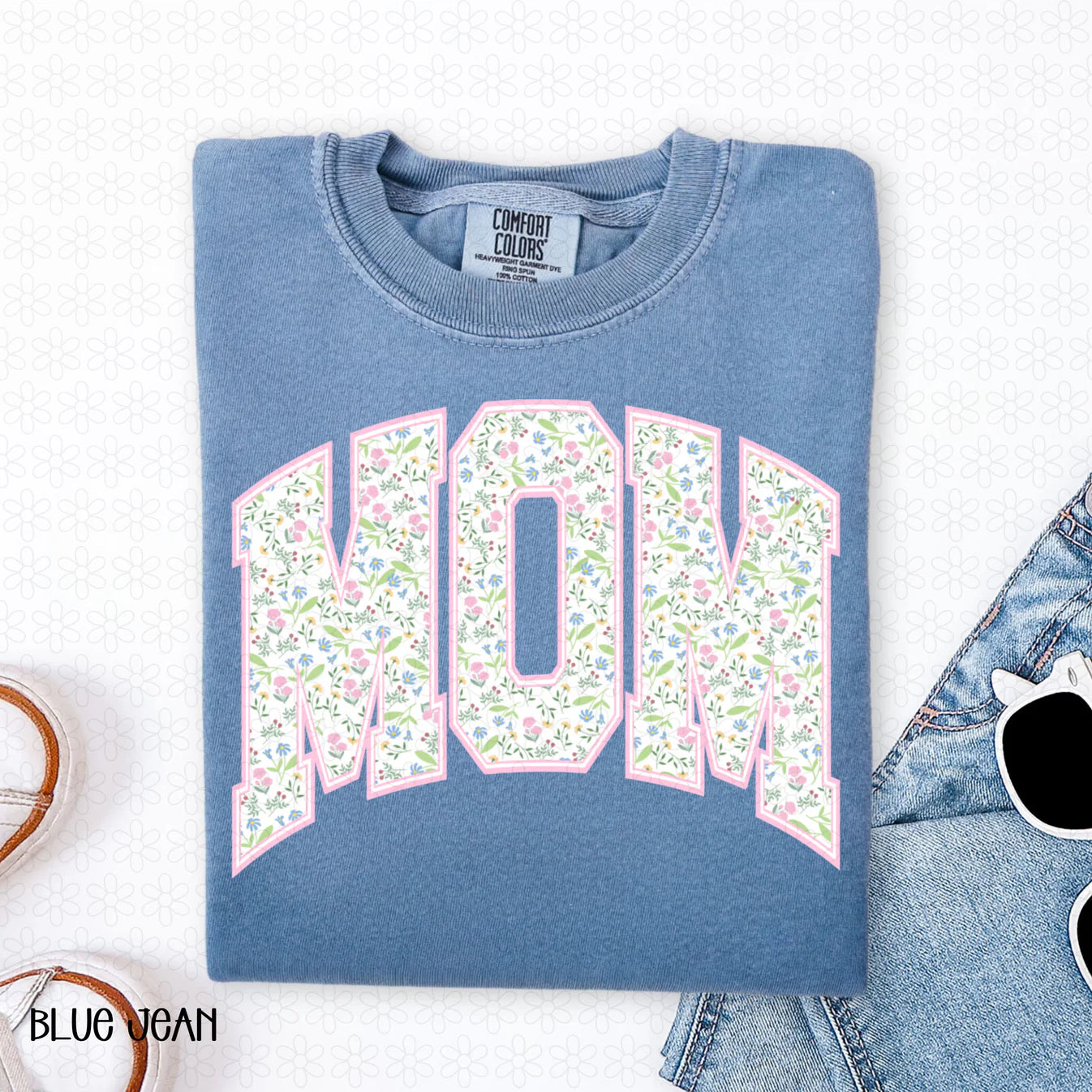 Pink Floral Mom Completed Tee