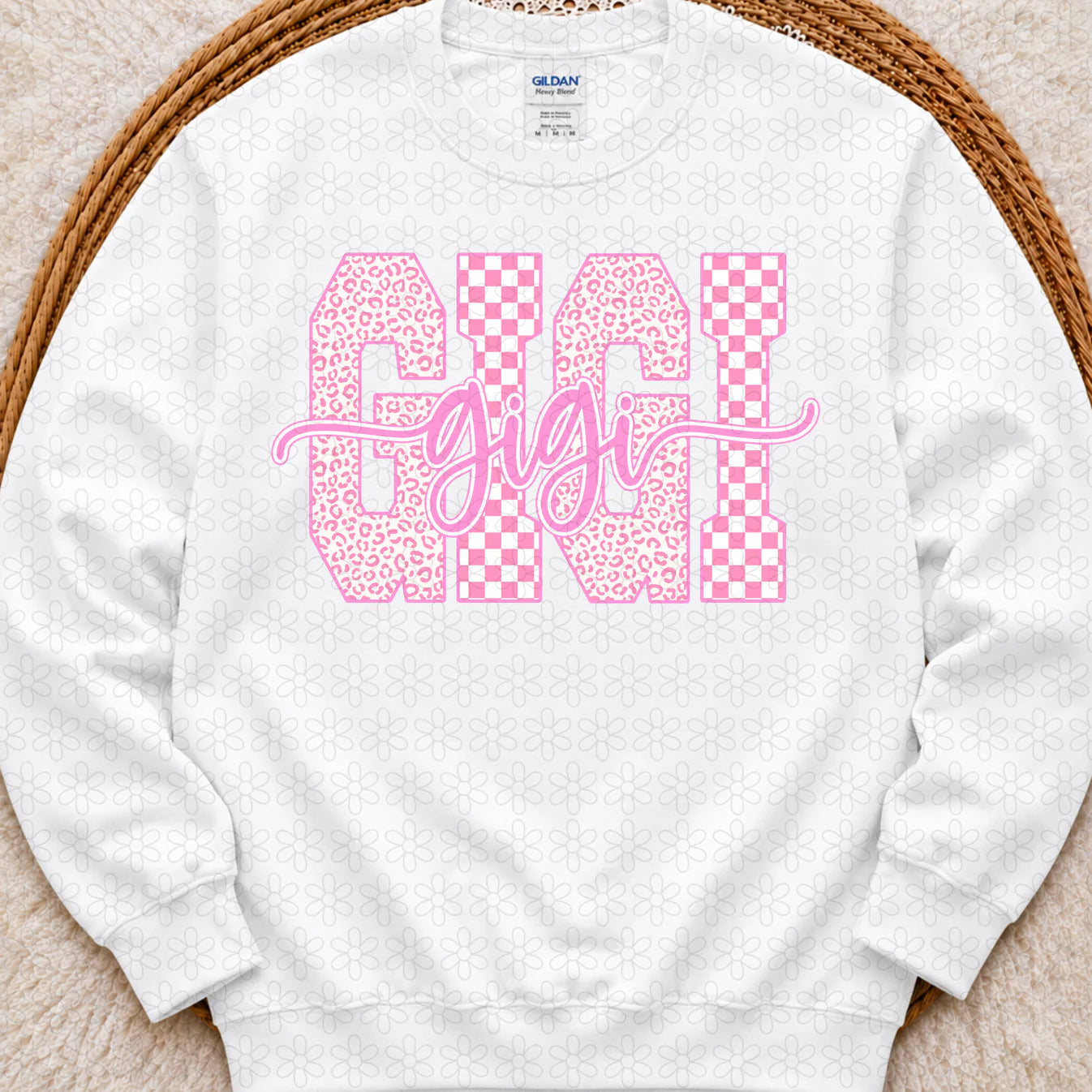 Pink Checkered Gigi Completed Tee