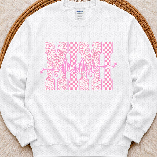 Pink Checkered Mimi Completed Tee