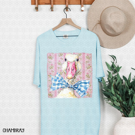 Pink Floral Goose Completed Tee