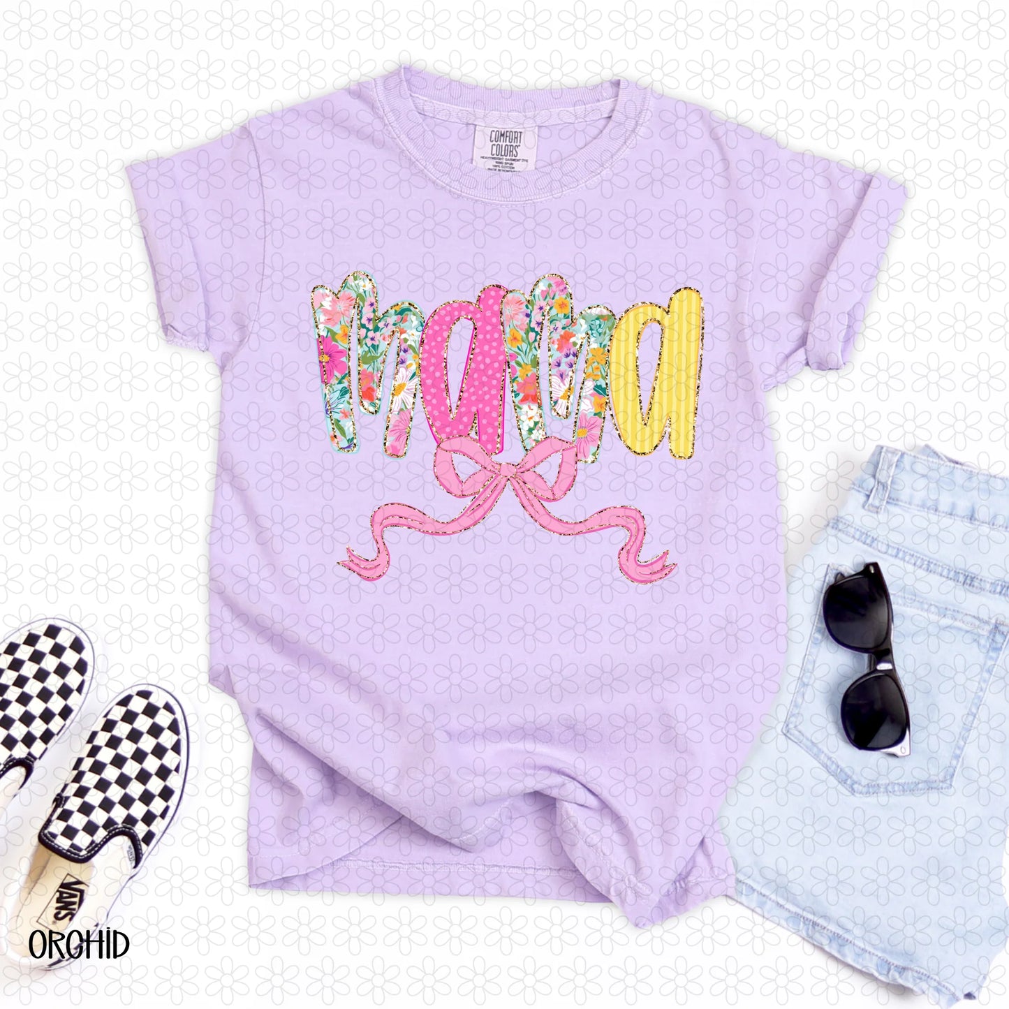 Pink Floral Mama Completed Tee