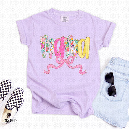 Pink Floral Mama Completed Tee