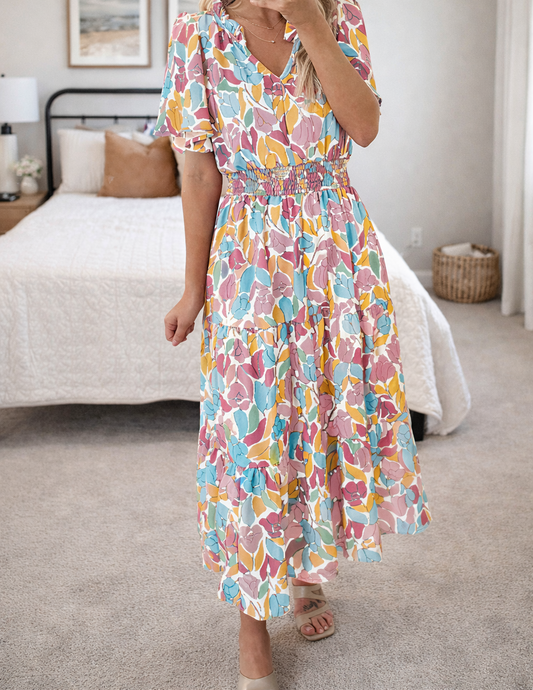 Pink Floral Smocked Dress LT | Boutique Children's Clothing