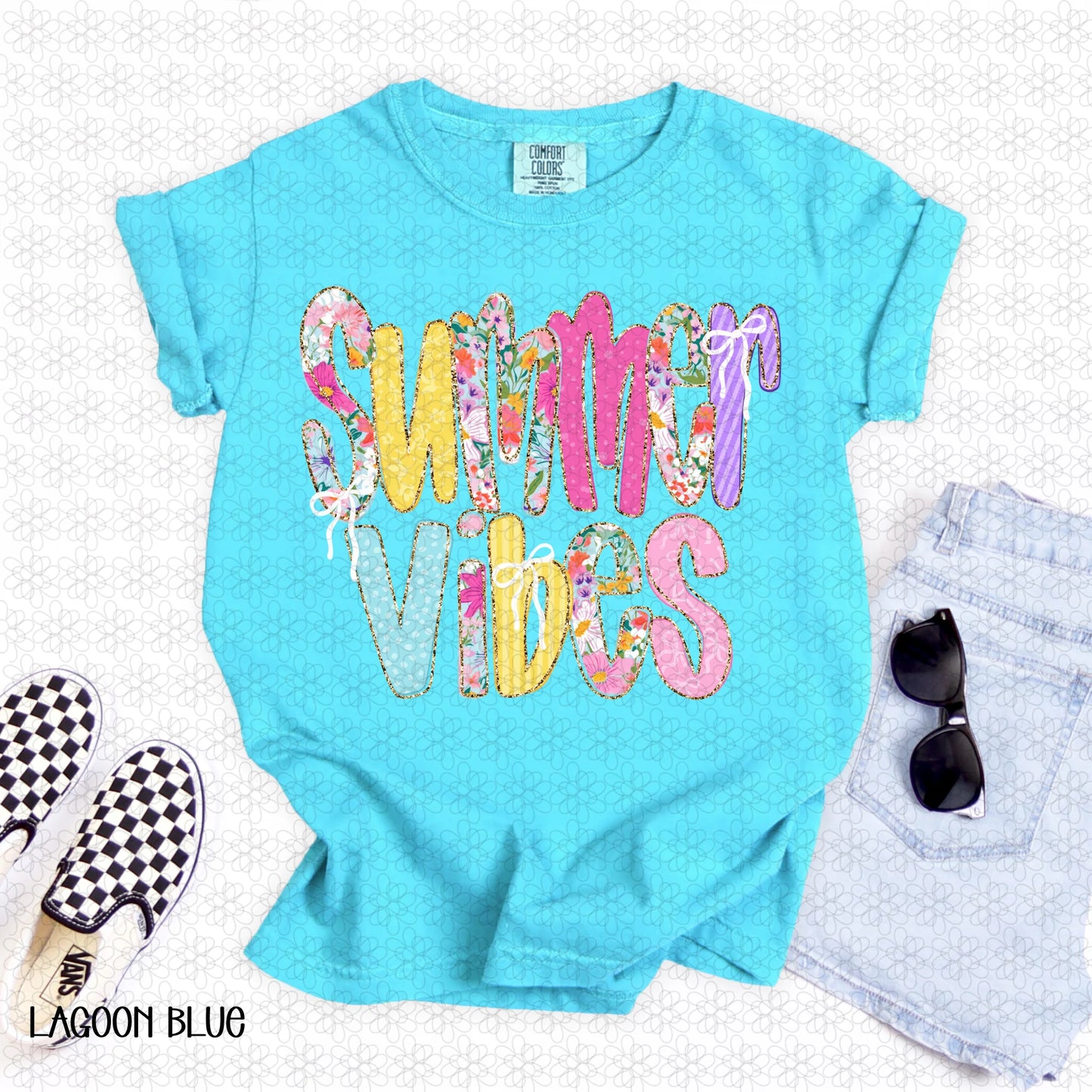 Pink Floral Summer Vibes Completed Tee