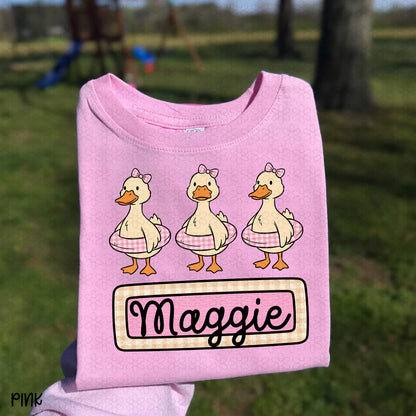 Pink Goose Custom Name Plate Completed Tee