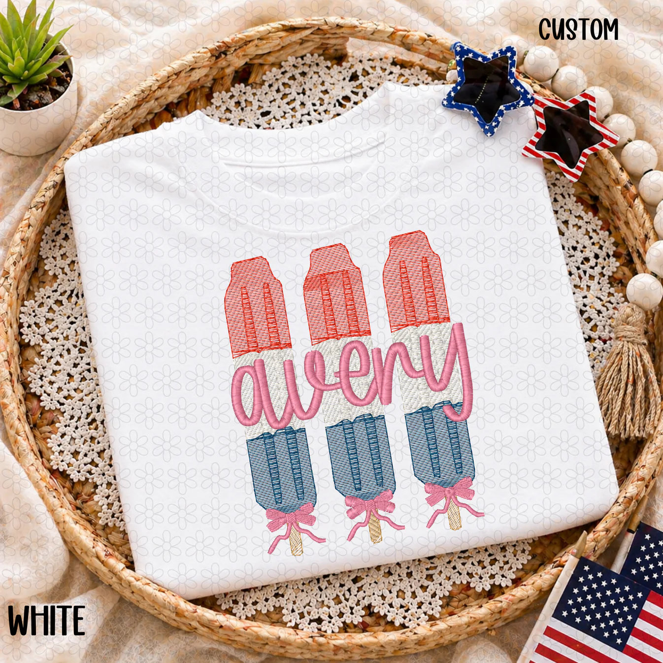 Popsicle Custom Name Embroidery