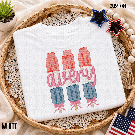 Popsicle Custom Name Embroidery
