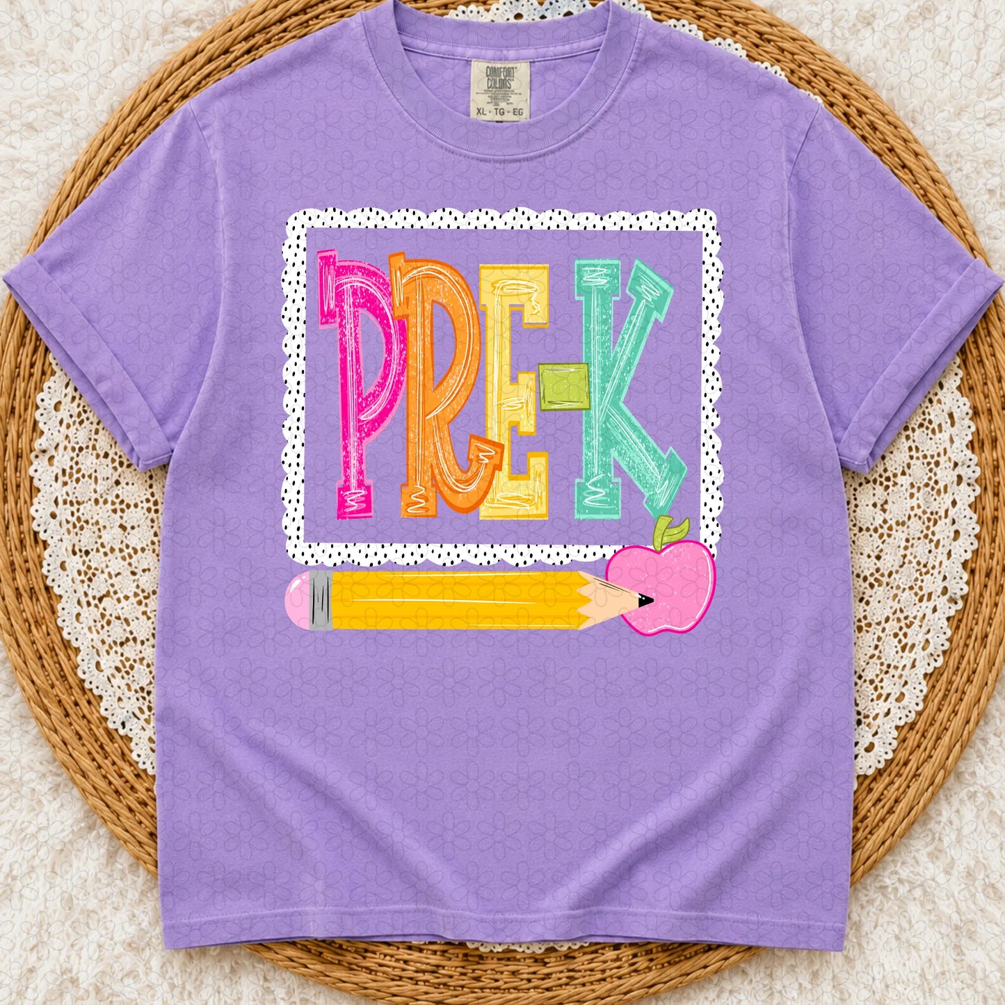 Pre-K Pencil Back to School Completed Tee