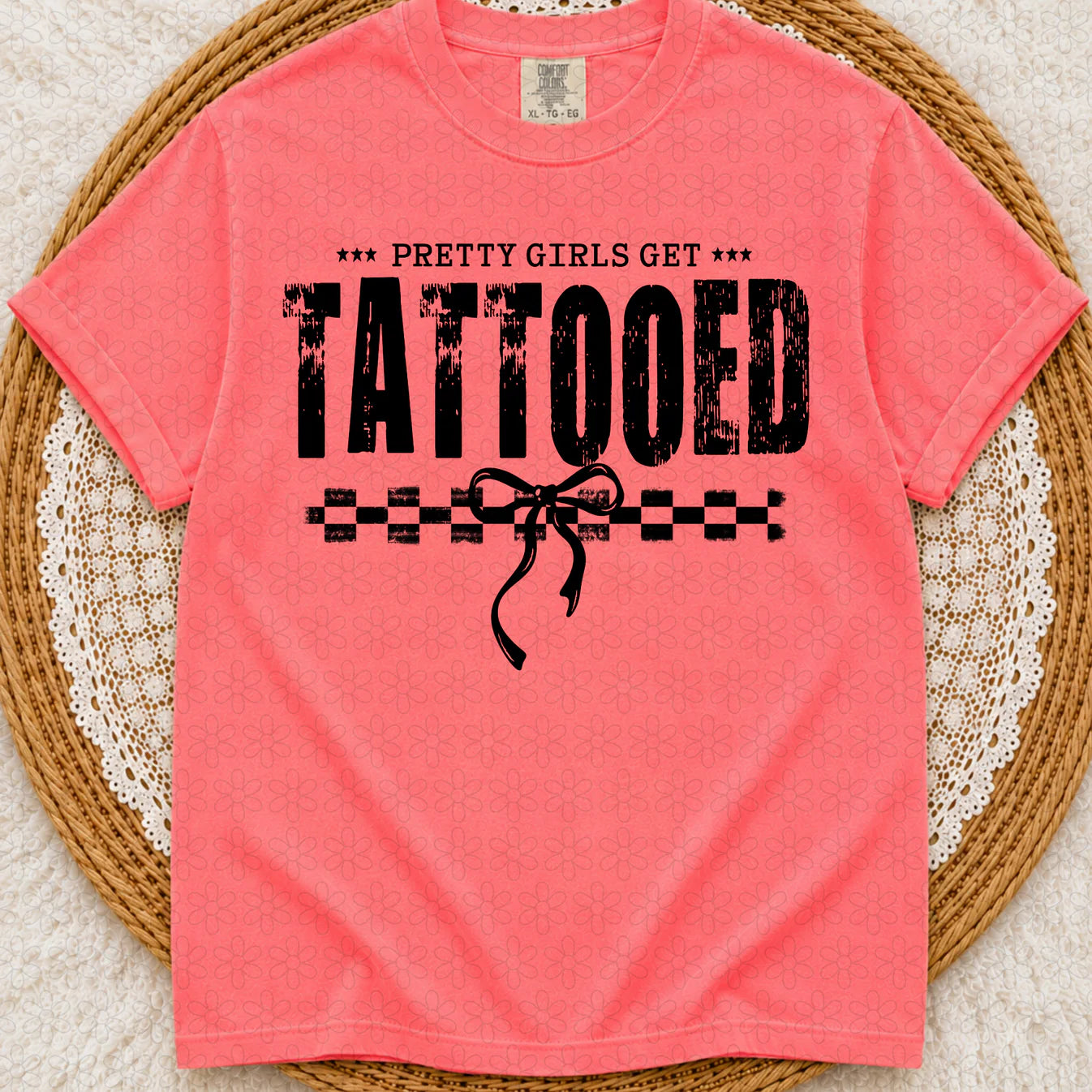 Pretty Girls Get Tattooed Black Completed Tee