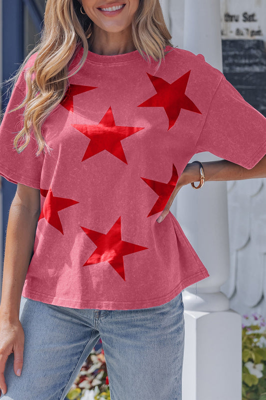 Red Star Mineral Wash Shirt | Boutique Children's Clothing