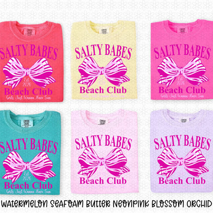 Salty Babes Beach Club- Multiple Colors Completed Tee