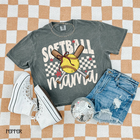 Softball Mama- White Completed Tee