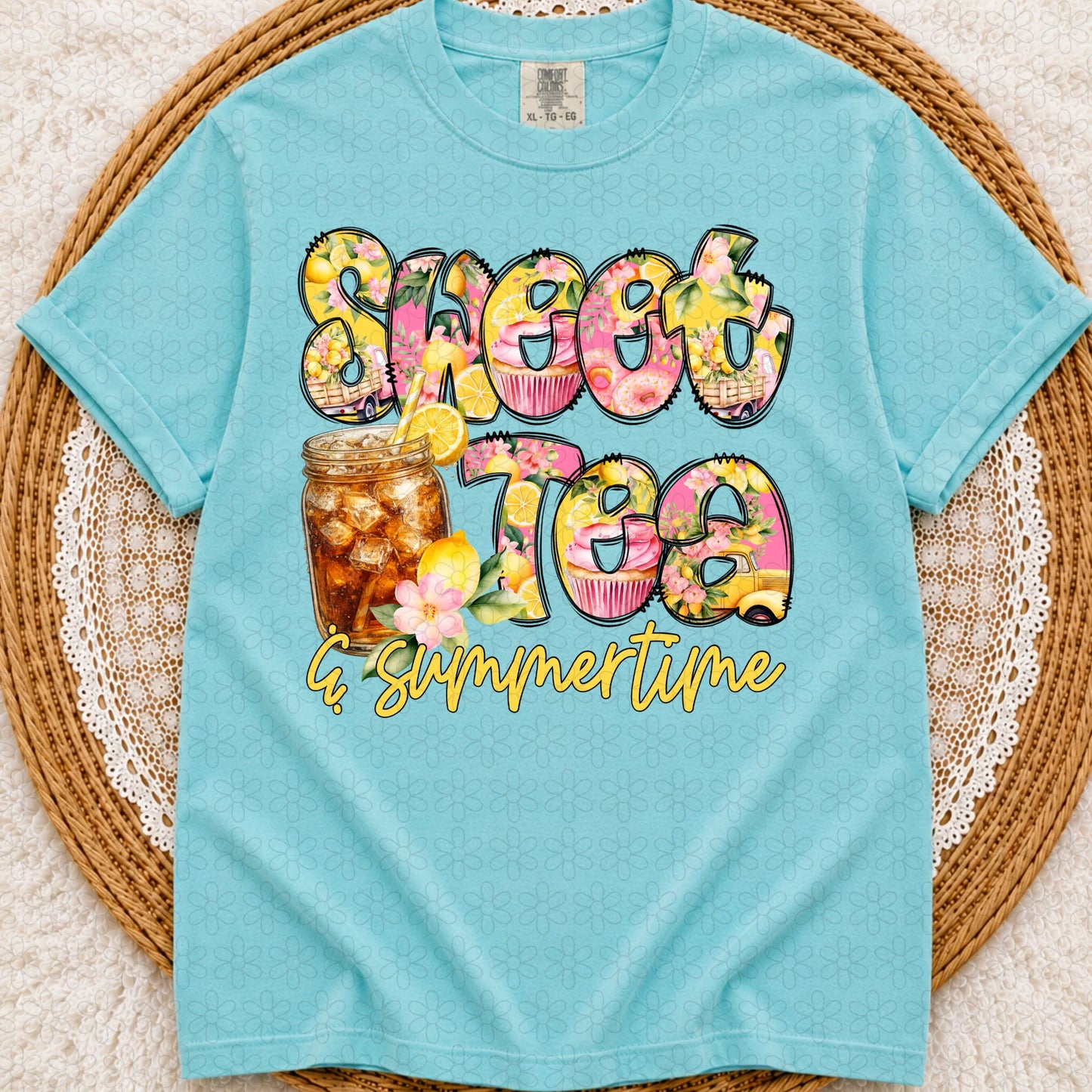Sweet Tea And Summertime Completed Tee