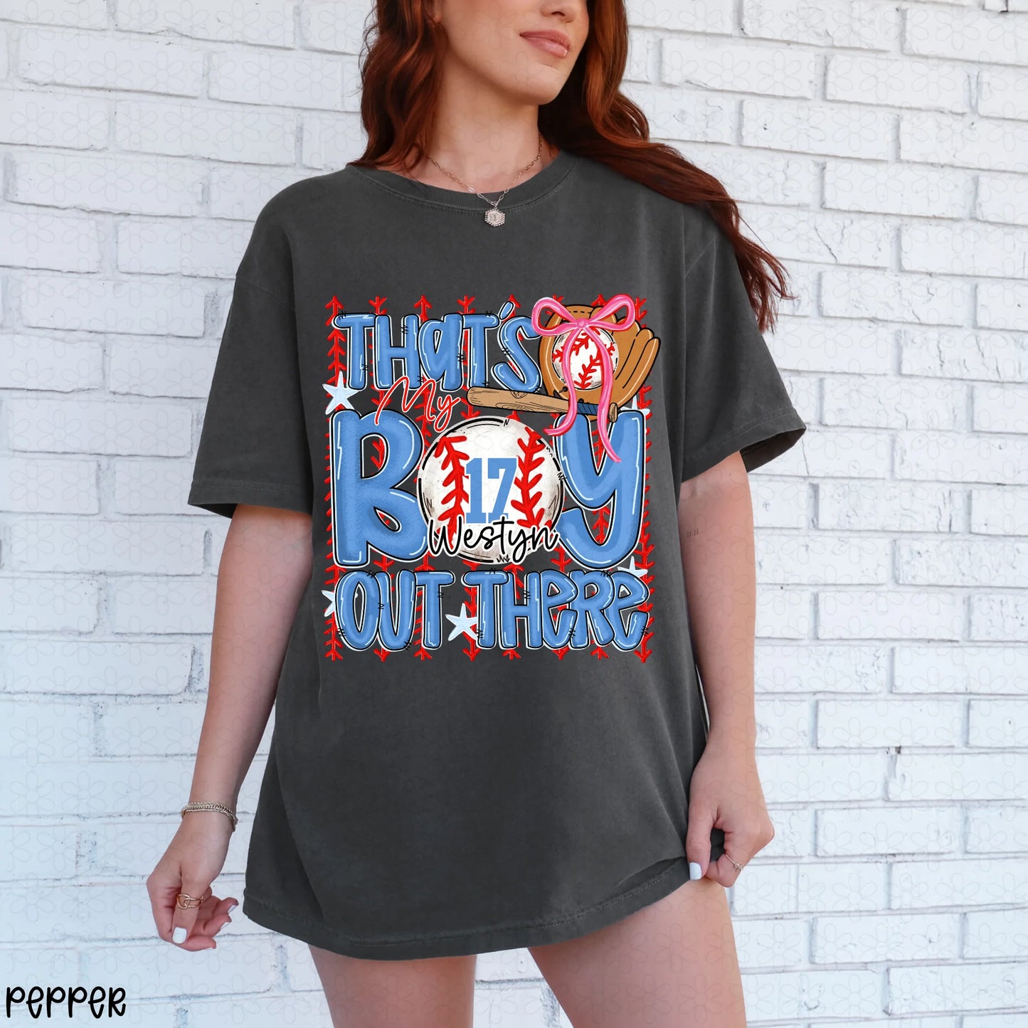 That's My Boy Out There Custom Name and Number Completed Tee