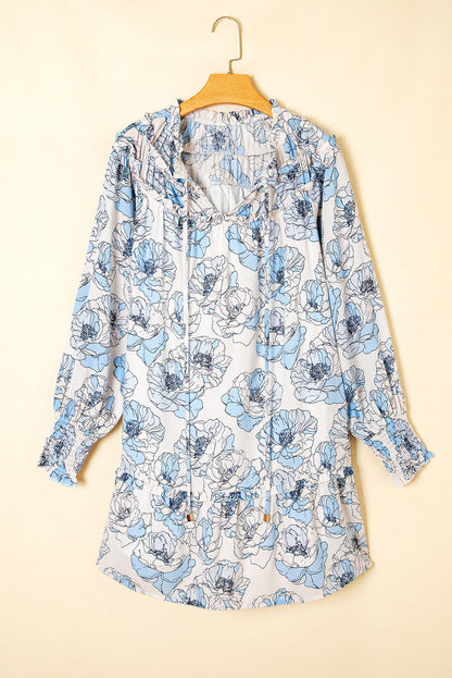 Blue Floral Flowy Dress LT